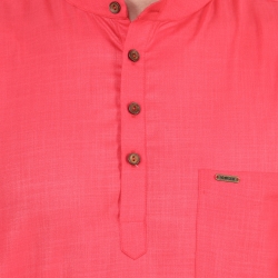 Mens Cherry Pink Short Kurta